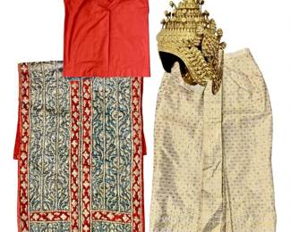 4pc Thai Ceremonial Dance Uniform w/ Headdress
