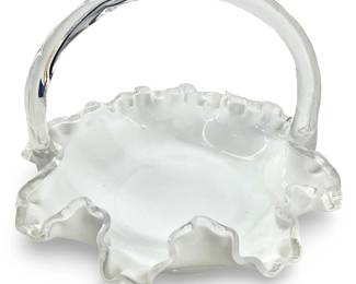 Fenton White Milk Glass Basket
