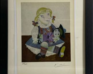 Signed Print of Pablo Picasso's "Maya withDoll"
