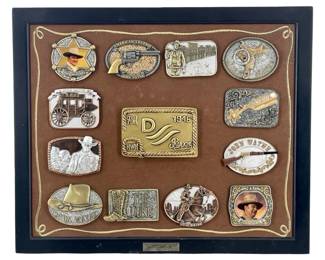 13 “John Wayne" Western Belt Buckle Display
