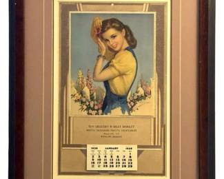 1938 Pin-Up Advertising Calendar
