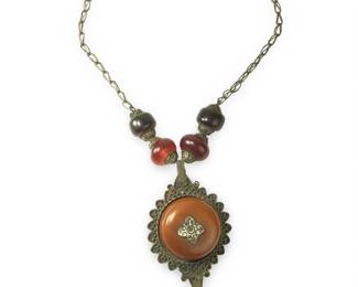 Lavish Vintage Berber Amber Fibula Necklace

