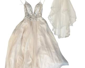 Vintage Galina Signature White Wedding Dress
