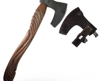 Custom Hand Forged Damascus Hatchet Axe
