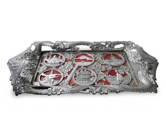 Vintage Japanese Silver Souvenir Tray
