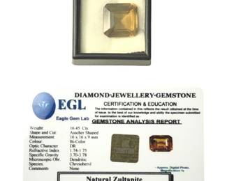 16.45Ct Asscher Cut Loose Zultanite Gemstone
