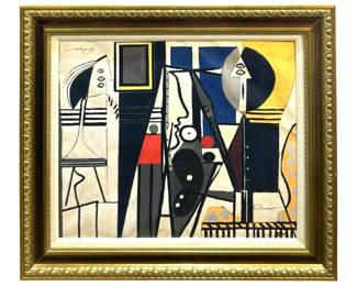 Picasso “Artist & His Model" Canvas Lithograph
