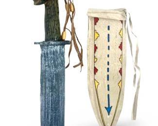 Native American Vintage Carved Wooden Knife
