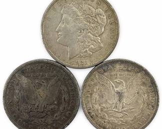 3pc 1892, 1896, and 1921 Morgan Silver Dollars
