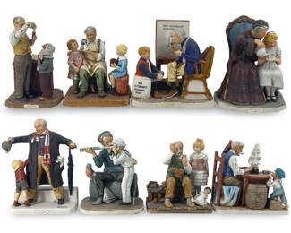 8pc Norman Rockwell Saturday Evening Sculptures
