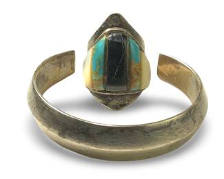 (2pc) Native American Silver Turquoise Set
