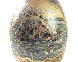 Vintage Hand Painted Satsuma Egg
