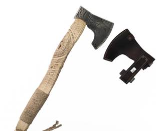 Custom Hand Carved Engraved Viking Axe
