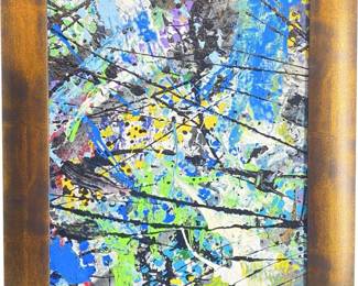 Framed Stonikas Abstract Oil Painting on Canvas
