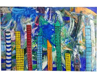 Stonikas Signed Slyline- Acrylic on Canvas
