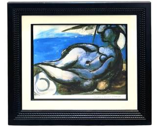 Pablo Picasso “Reclining Nude at Beach" Print
