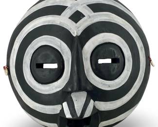 Carved and Hand Painted Wooden African Mask
