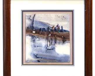 Signed Veloy Vigil Original Watercolor Painting
