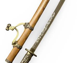 Ornate Decorative Japanese-Style Sword
