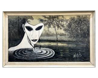 Signed Attributed Salvador Dali Oil on Canvas
