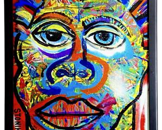 Signed James Stonikas “Portrait Of A Dude" Oil
