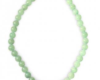 Lovely Graduated Green Jadeite Bead Necklace
