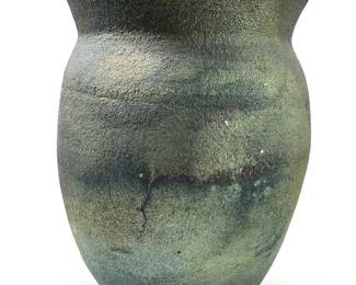 Signed Yale Raku Studio Blue Green Art Pottery
