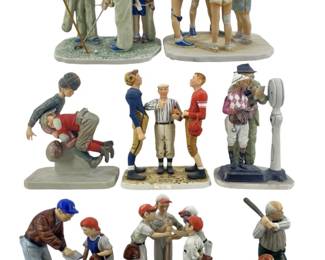 8pc Norman Rockwell High School Sports Sculptures
