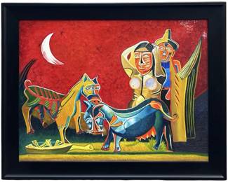 Signed Rufino Tamayo Original Oil on Canvas
