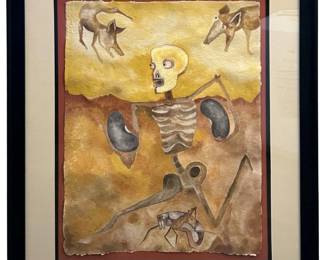 Signed Francisco Toledo Watercolor Painting
