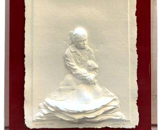 Signed Oreland C. Joe Embossed Paper Artwork
