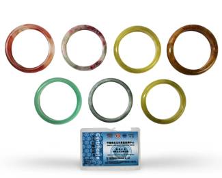 (7) Exceptional Jade Bangle Bracelets
