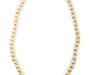 Sterling Clasp Faux Pearl Choker Necklace
