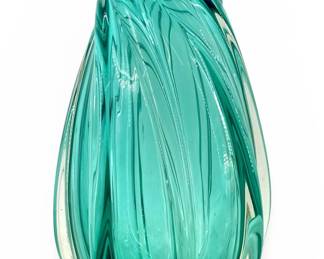 Dale Tiffany Aqua Swirl Art Glass Vase

