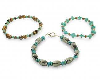 (3) Unique Native American Faux Turquoise
