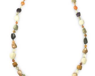 Sterling Multicolored Beggars Bead Necklace
