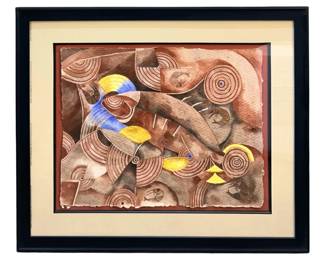 Signed Francisco Toledo Abstract Krill Watercolor
