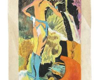 Signed Attributed Picasso “An Actor" Mixed Media
