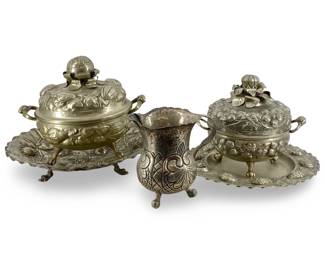 5pc Silverplate Tureens & Pitcher Lot
