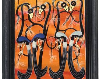 Signed Justin Tinga Tinga Acrylic on Paper

