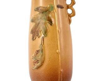 Signed Weller Ceramic Oak Leaf Vase
