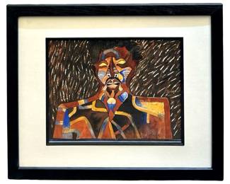 Signed Francisco Toledo Mixed Media Painting
