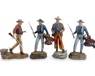 4pc John Wayne Family Cowboy Figurines

