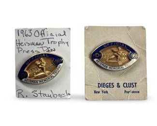 (2) Rare Dieges & Clust Heisman Trophy Pins
