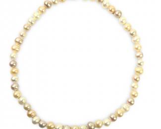 Sterling Clasp Multicolor Faux Pearl Necklace
