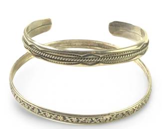 (2) Native American Silver & Sterling Bracelets
