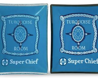 2pc Santa Fe Super Chief Turquoise Room Trays
