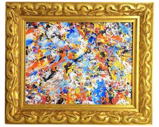 Abstract Stonikas Splatter Oil on Canvas
