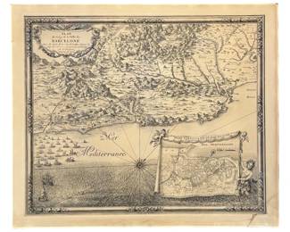 Antique 17th Cent “Plan du Siège de Barcelone" Map
