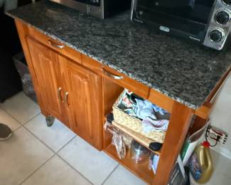Kitchen granite counter on wheels 
